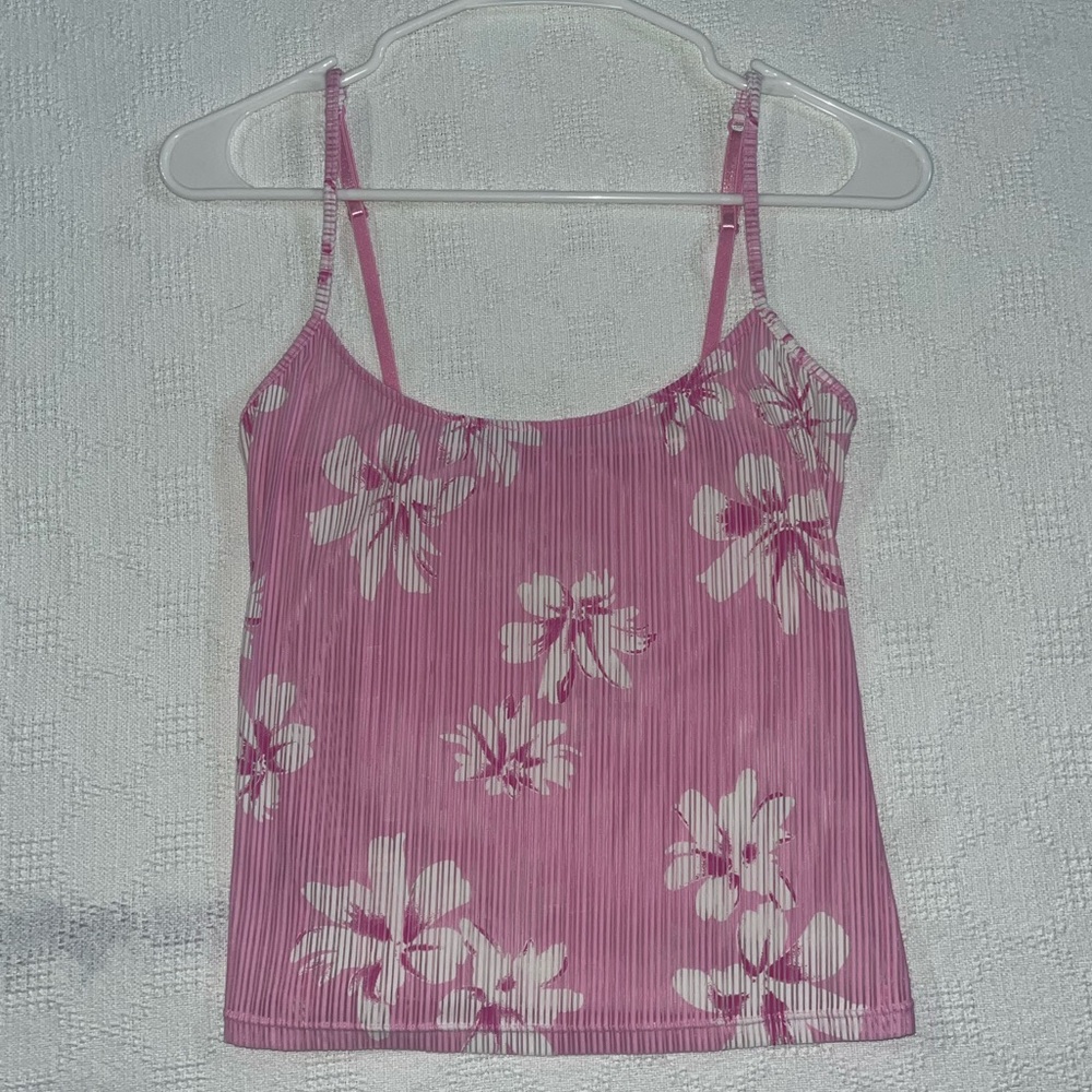 pink floral tank